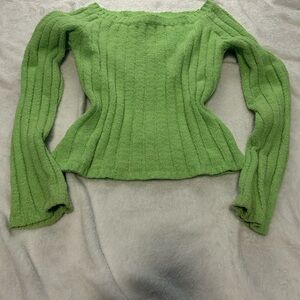 Maurices Vibrant Green Off-Shoulder Sweater